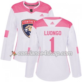 Adidas Maillot de Hockey Florida Panthers Roberto Luongo 1 2017-2018 Blanc Rose Fashion Authentic - Femme